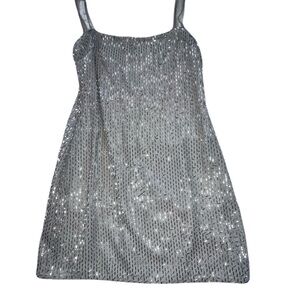Zara Silver Sequin Camisole Top